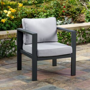 Lakeview Aluminum Club Chair w/ Cushion - Gray