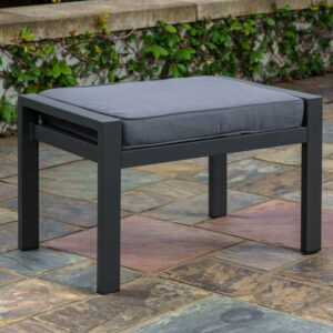 Lakeview Aluminum Ottoman w/ Cushion - Charcoal